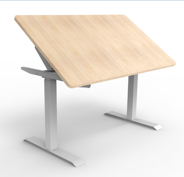 Tilt height adjustable desk